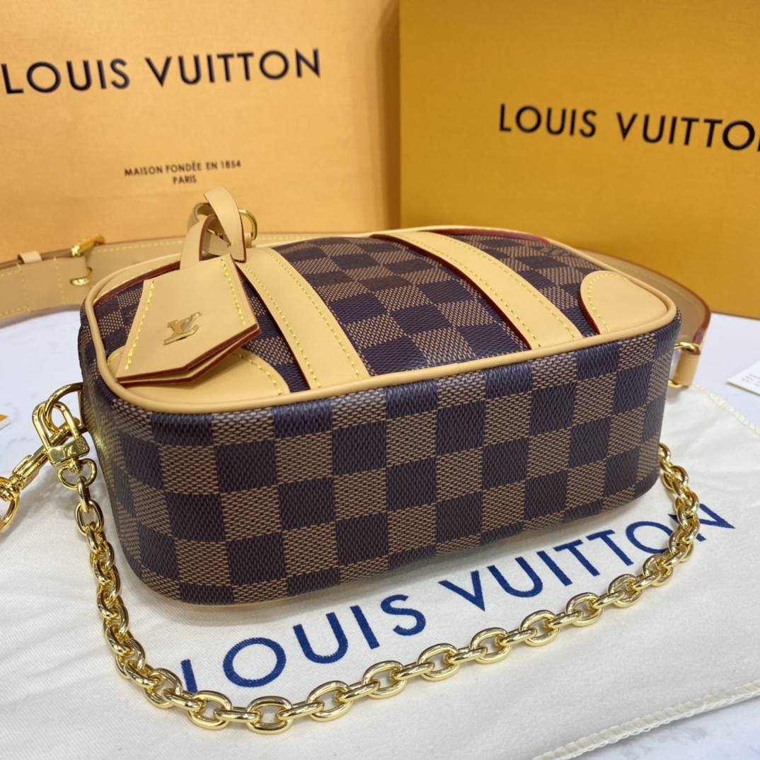 Louis Vuitton VALISETTE SOUPLE BB Handbag Damier Ebene N50065 Natural Beige